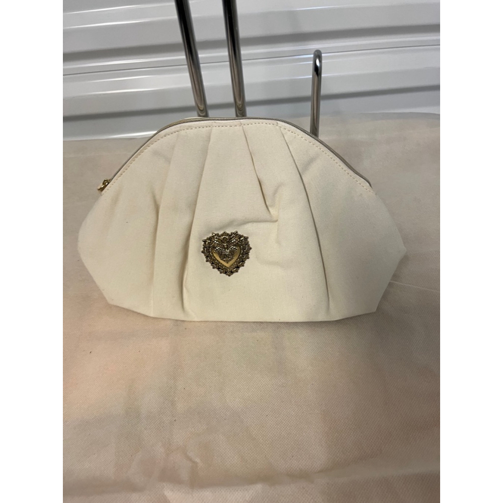 Dolce & Gabbana Devotion clutch cosmetic bag pouch Cream Color